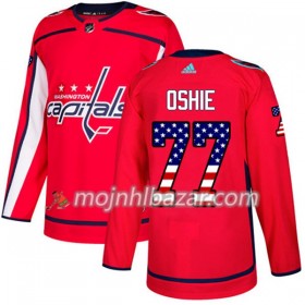 Dresovi Washington Capitals T.J. Oshie 77 Adidas 2017-2018 Crvena USA Flag Fashion Authentic - Muške